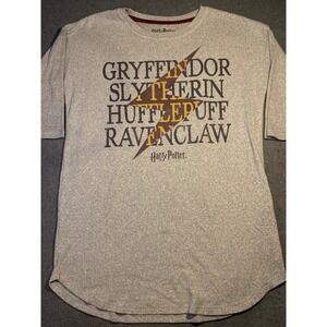 HARRY POTTER‎ Nightgown Women LARGE Gray Sleepwear Sweater HOGWARTS Ladies Soft